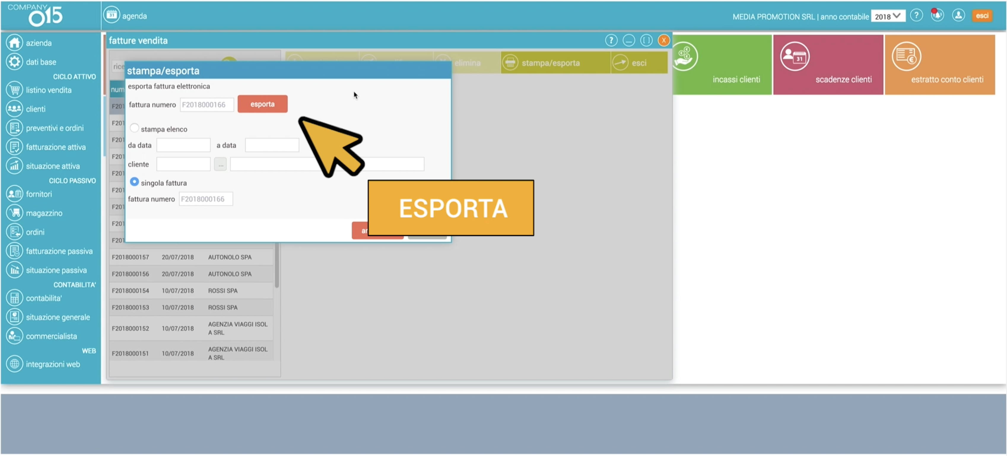 esportare xml fattura elettronica